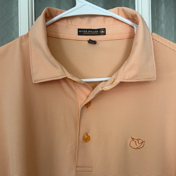 Peter Millar Other - Peter Millar Polo Shirt Mens XL Cantaloupe Jubilee Stripe Performance Golf *LOGO